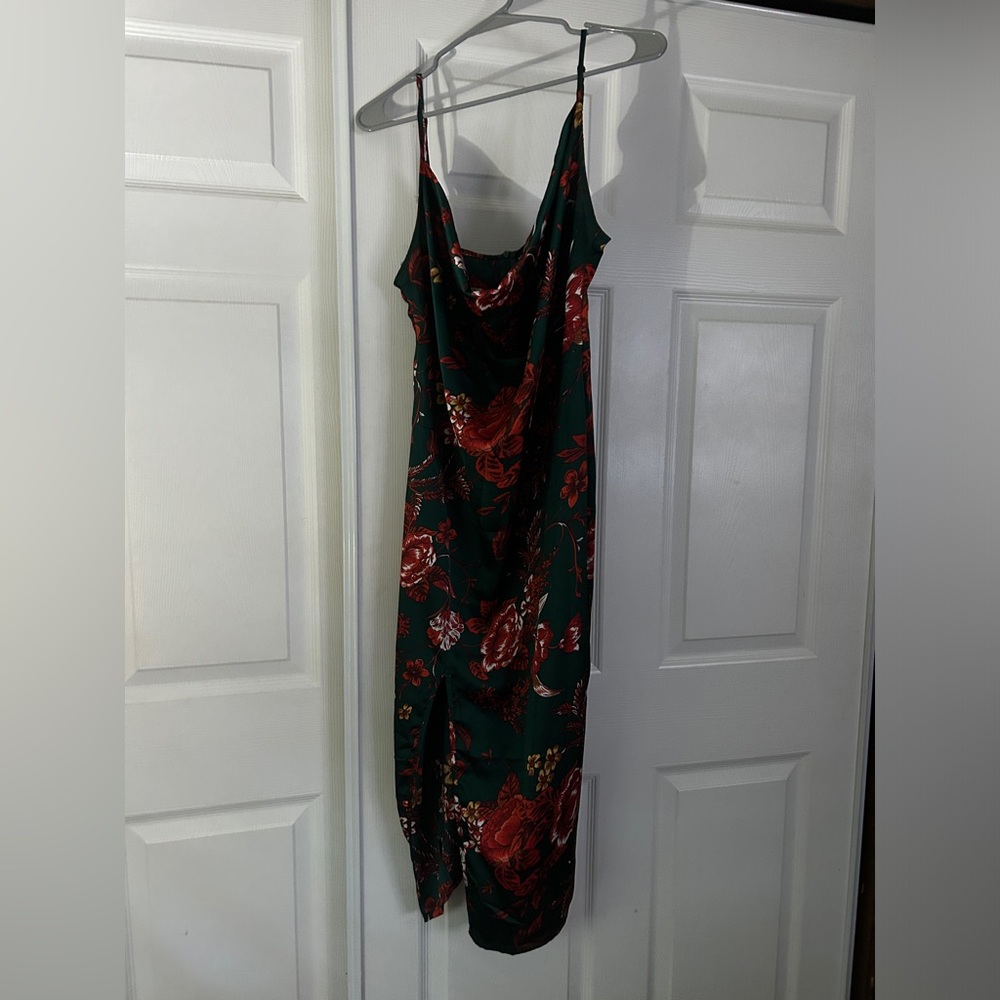 PLT floral slit dress